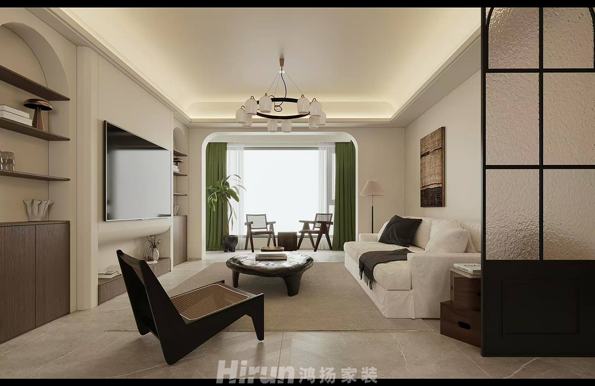 中海悅溪府140㎡復古風潮四居室 裝修案例效果圖-5