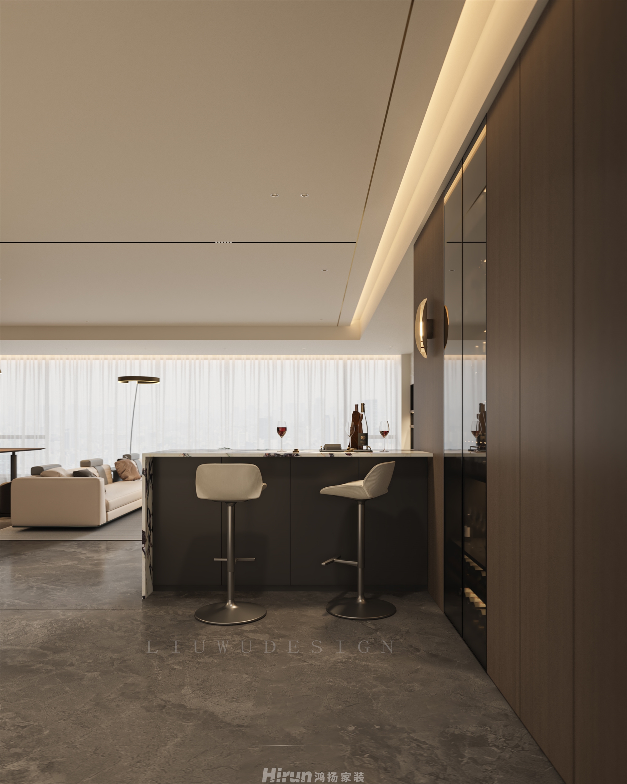 長沙潤府233㎡新裝飾主義大平層 裝修案例效果圖-6