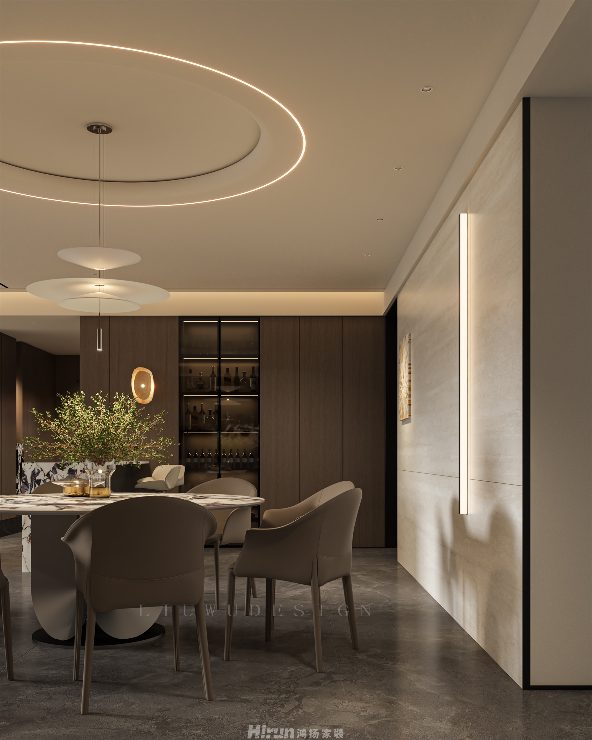 長沙潤府233㎡新裝飾主義大平層 裝修案例效果圖-11