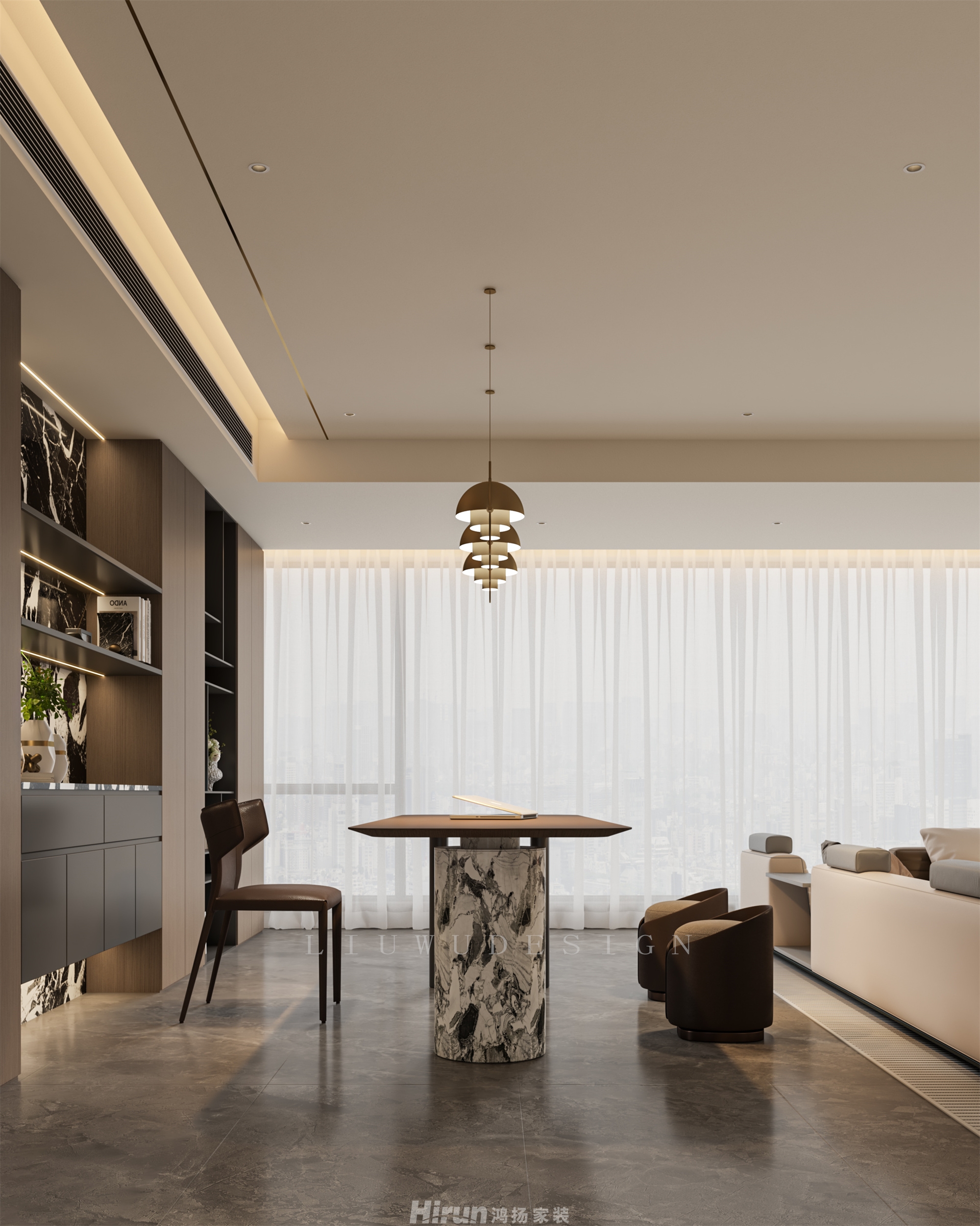 長沙潤府233㎡新裝飾主義大平層 裝修案例效果圖-8