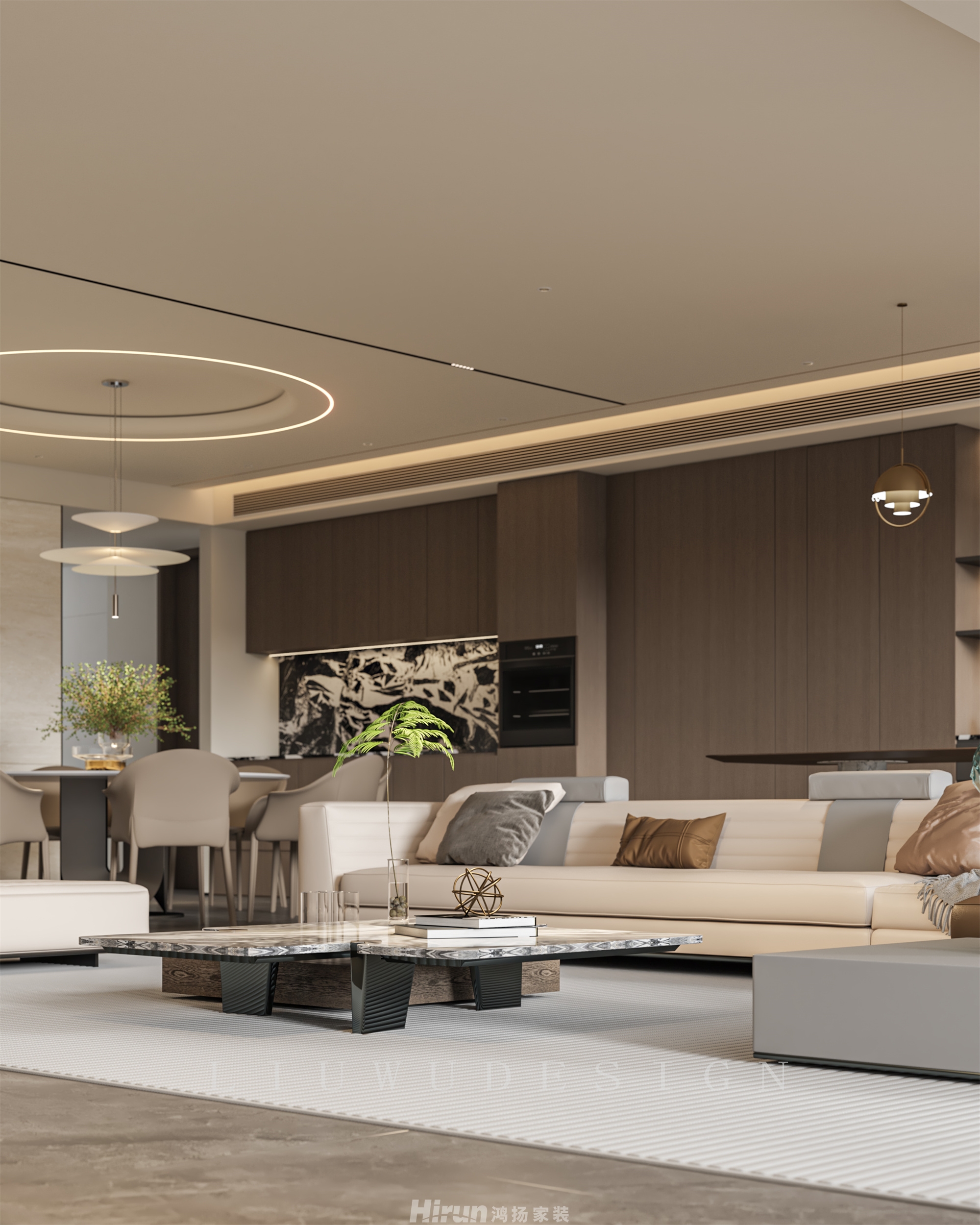 長沙潤府233㎡新裝飾主義大平層 裝修案例效果圖-7