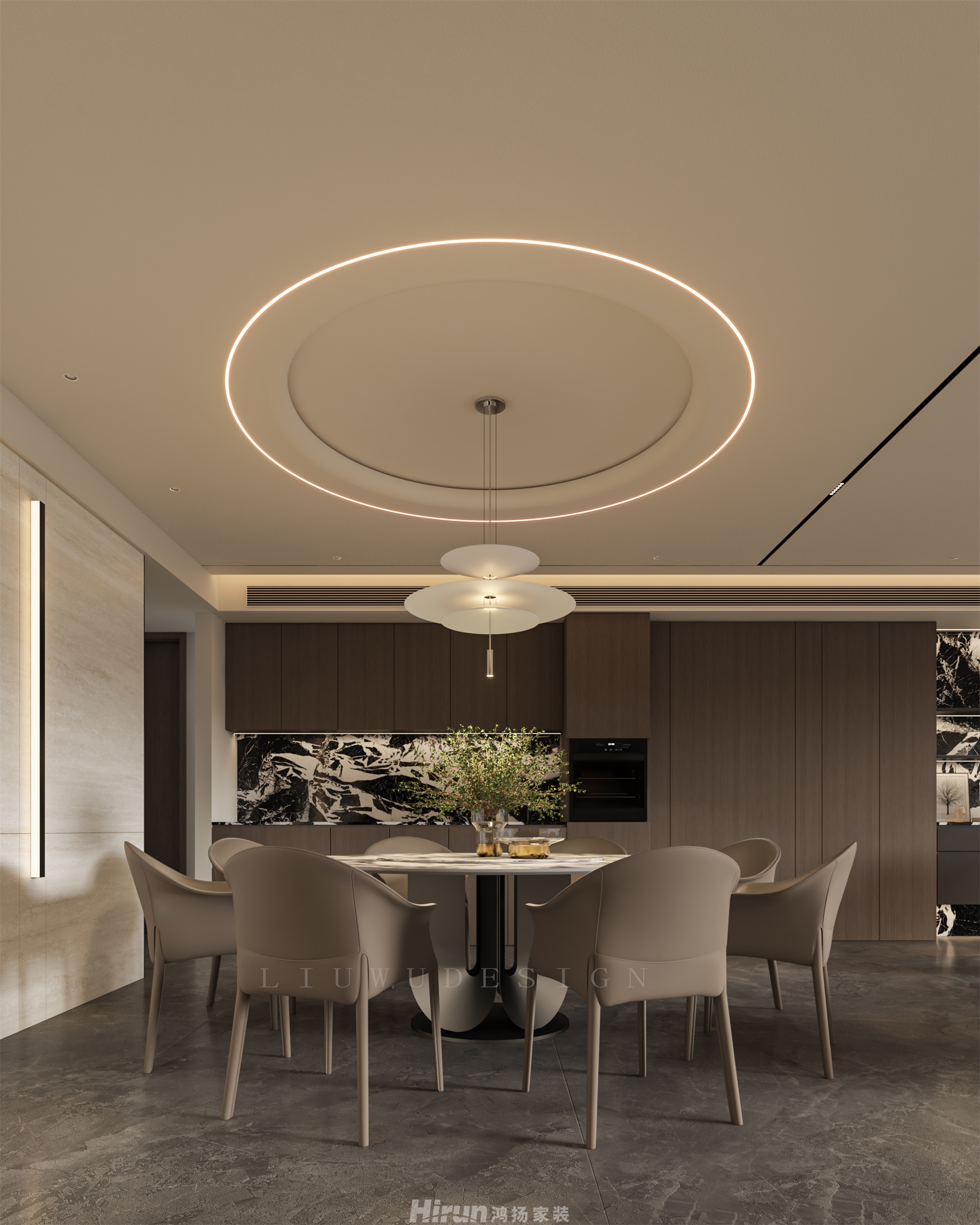 長沙潤府233㎡新裝飾主義大平層 裝修案例效果圖-12