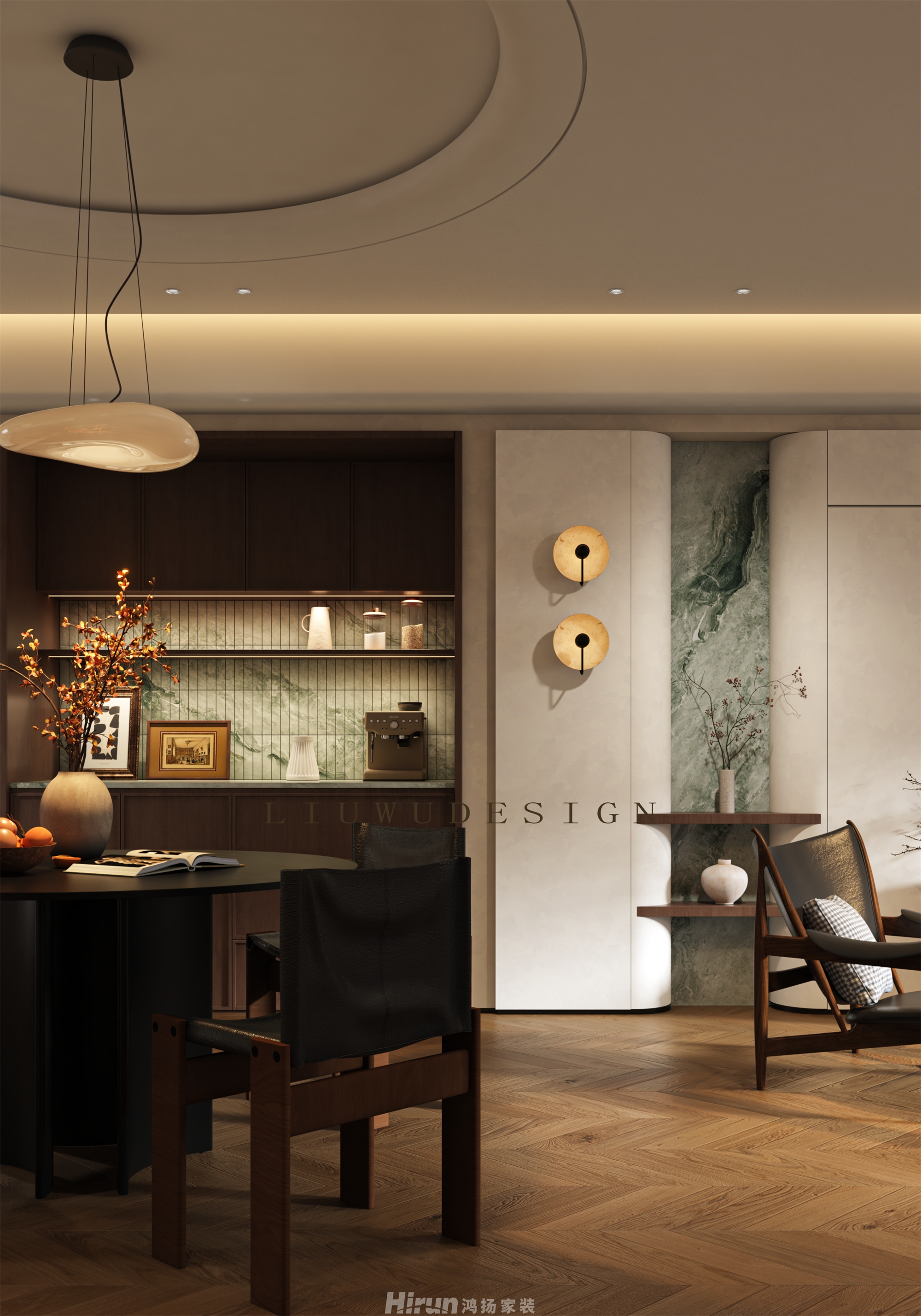 新世紀(jì)華苑200㎡極簡詫寂大平層 裝修案例效果圖-5