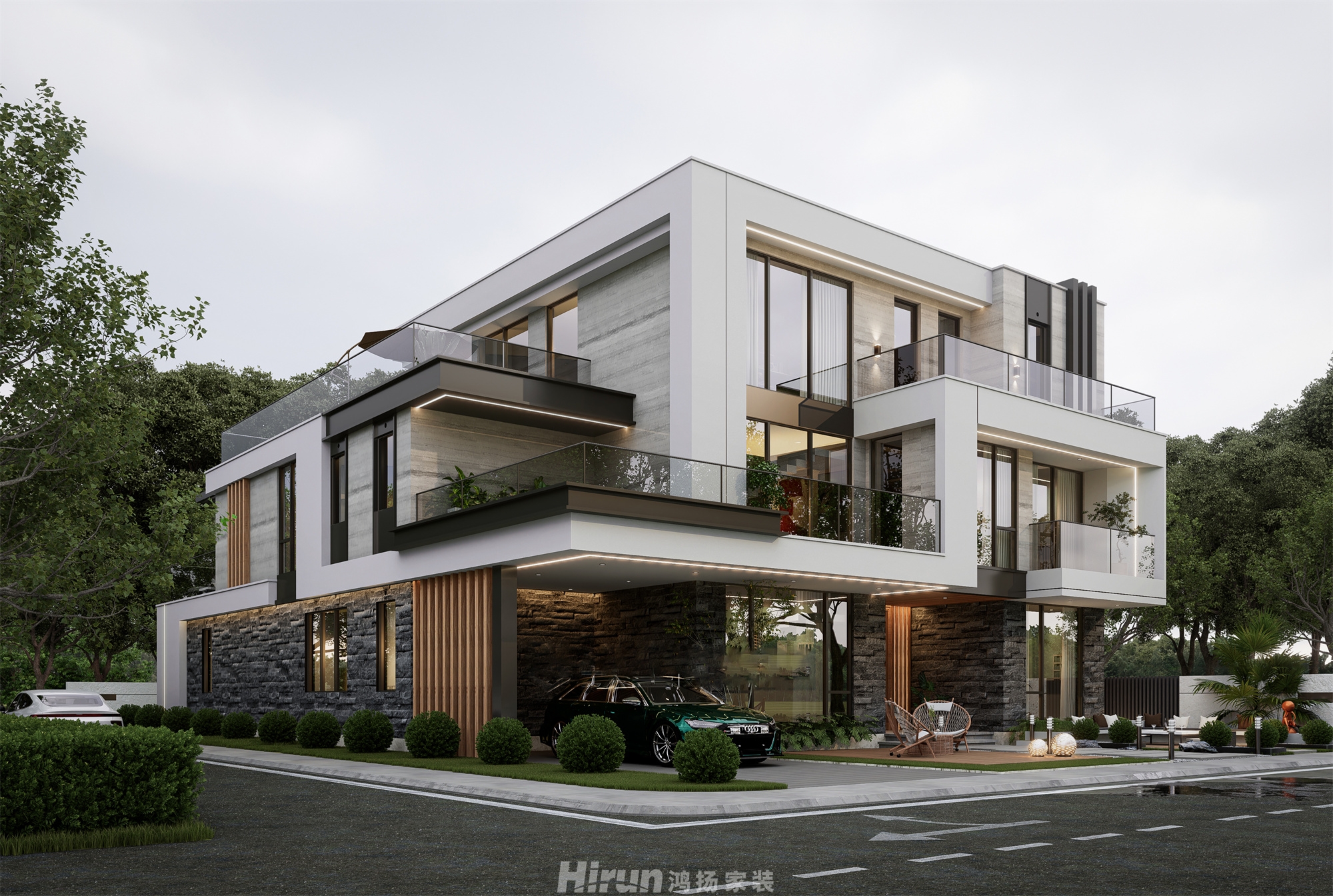 大瑤鄉墅600㎡雅致現代別墅 裝修案例效果圖-8