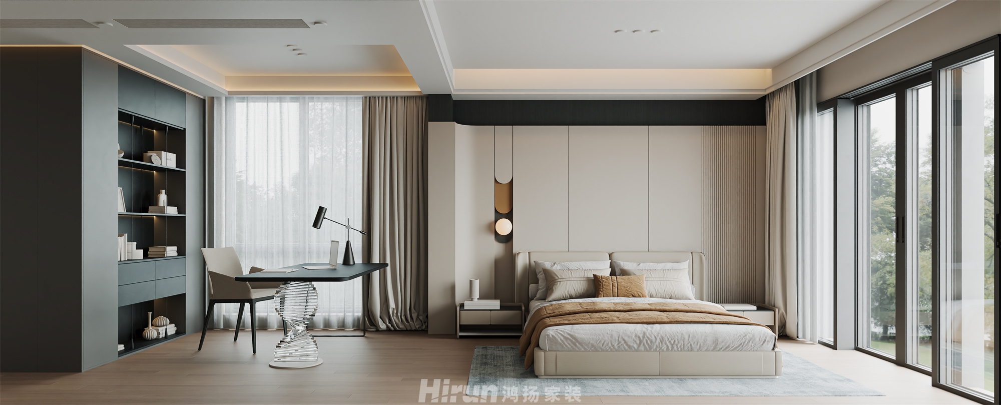 大瑤鄉墅600㎡雅致現代別墅 裝修案例效果圖-1