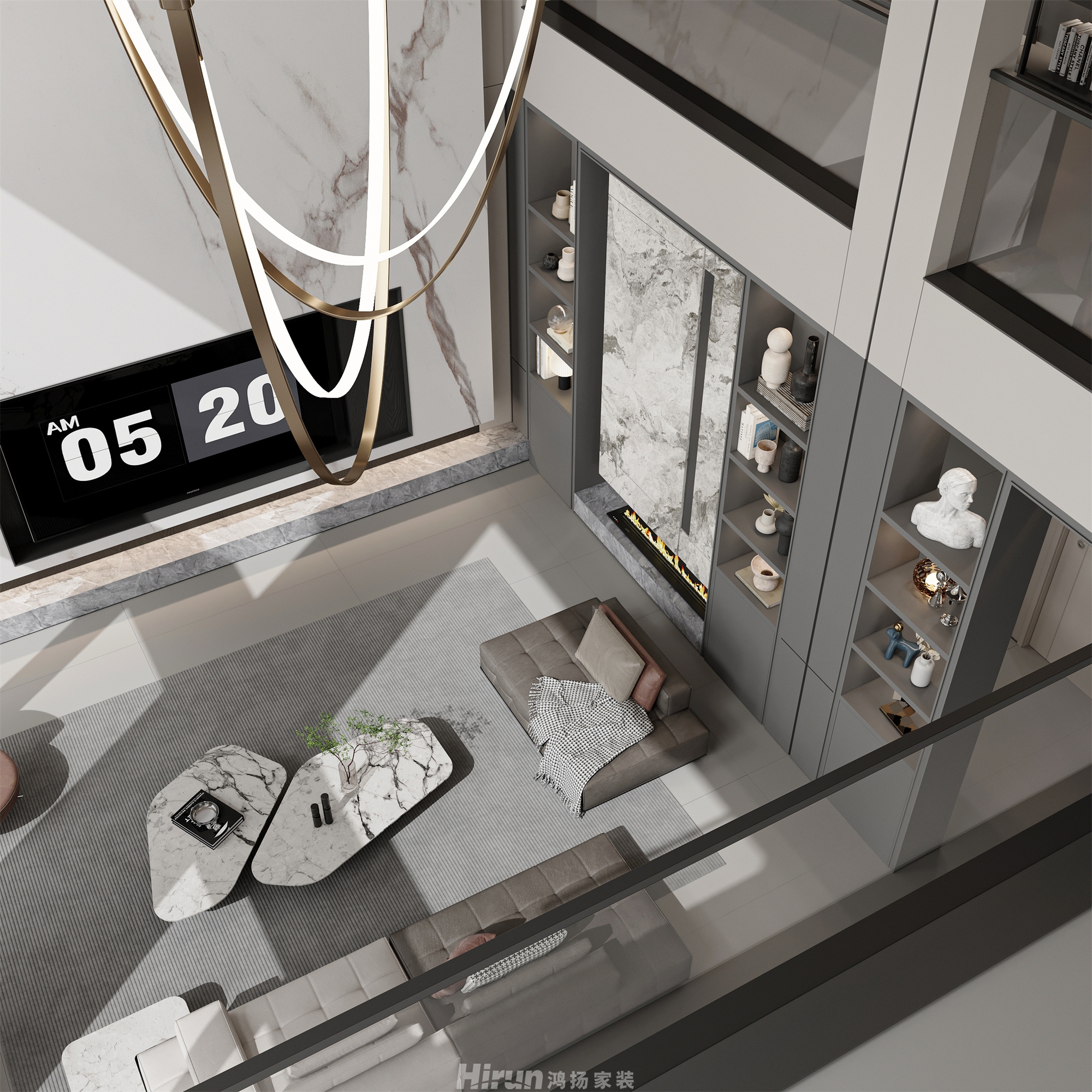 大瑤鄉墅600㎡雅致現代別墅 裝修案例效果圖-11