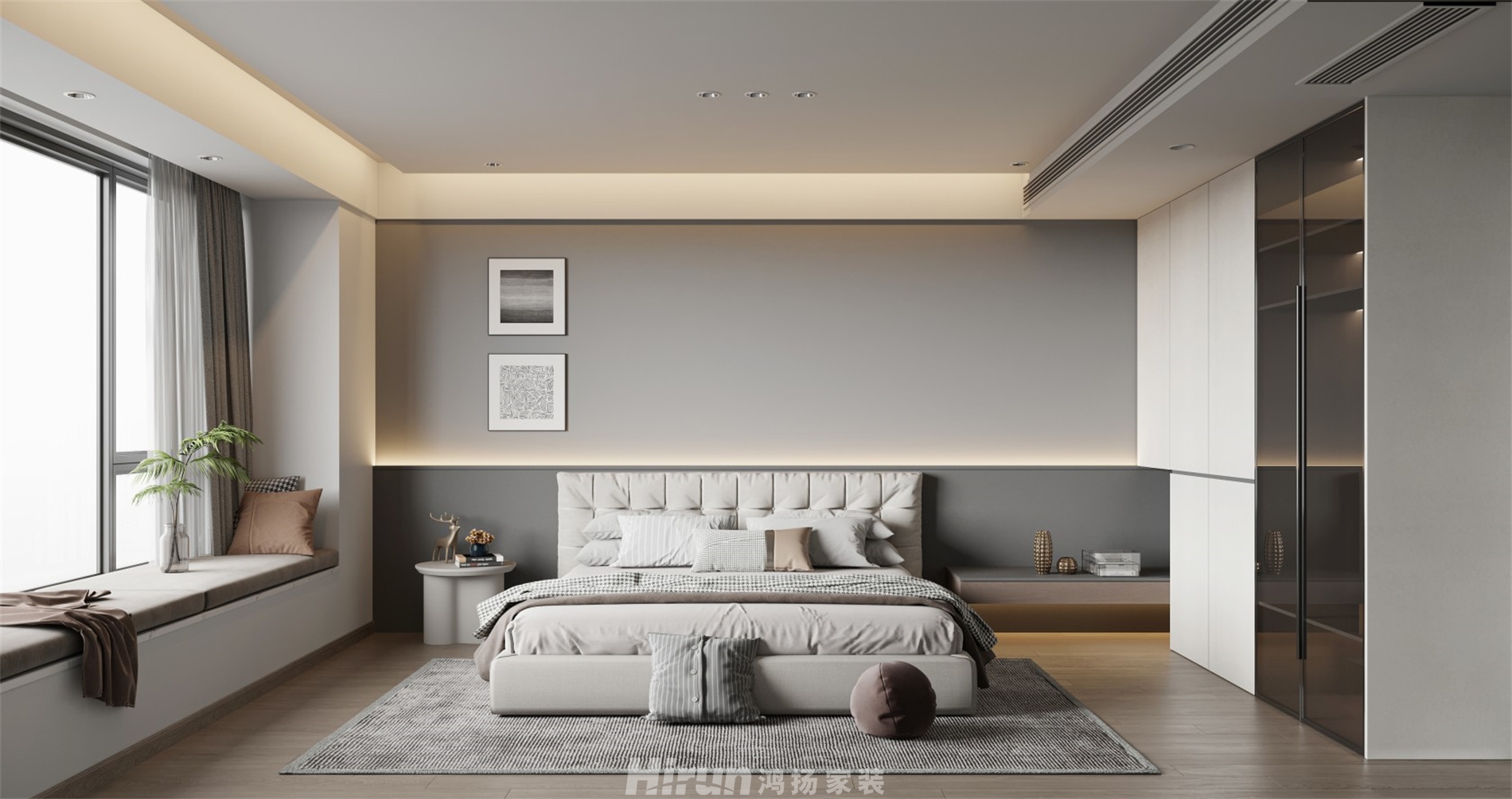 麓云國際220㎡雅致現代大平層 裝修案例效果圖-5