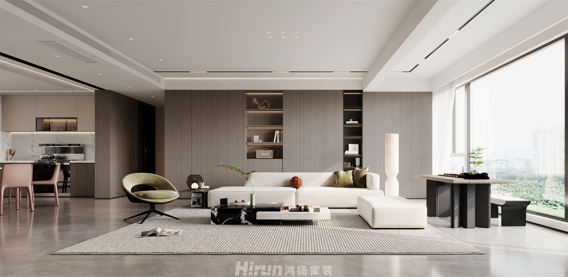 秀峰一品200㎡雅致現代大平層 裝修案例效果圖-3