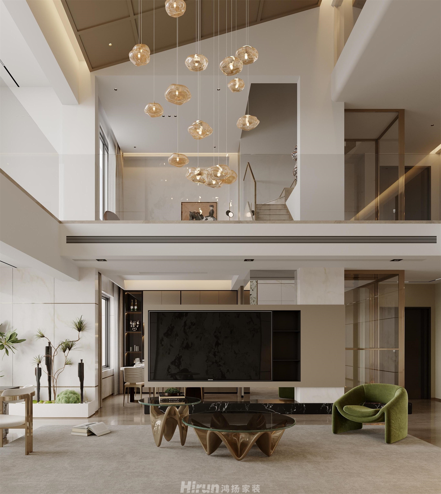 江山帝景360㎡新裝飾主義復式 裝修案例效果圖-8