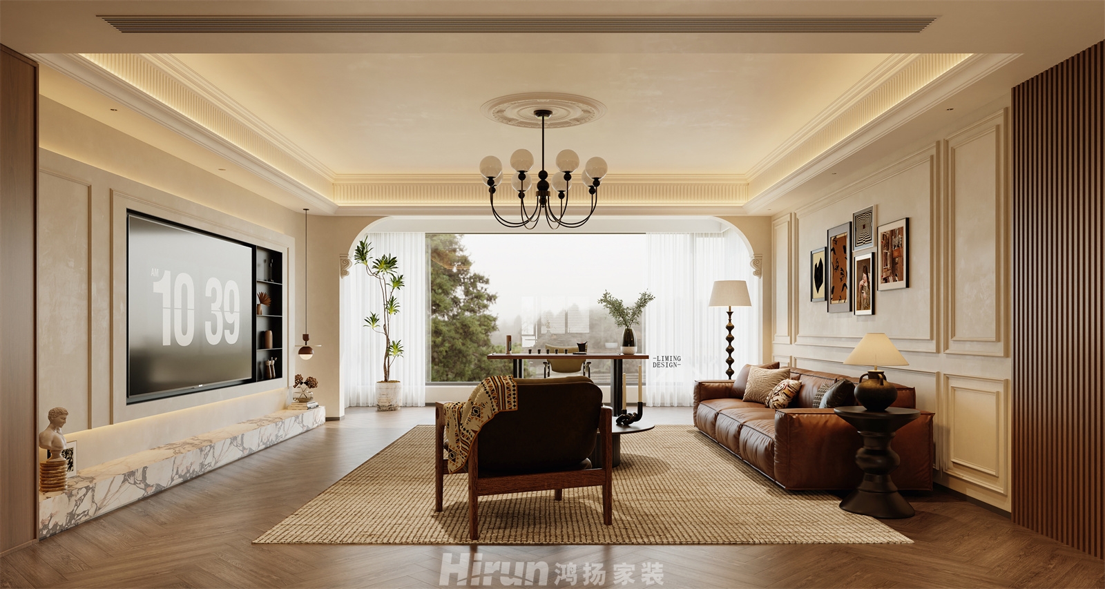 天一康園240㎡復古風潮大平層 裝修案例效果圖-4