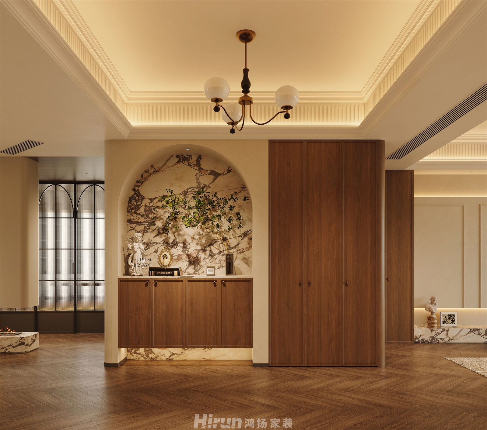 天一康園240㎡復古風潮大平層 裝修案例效果圖-7