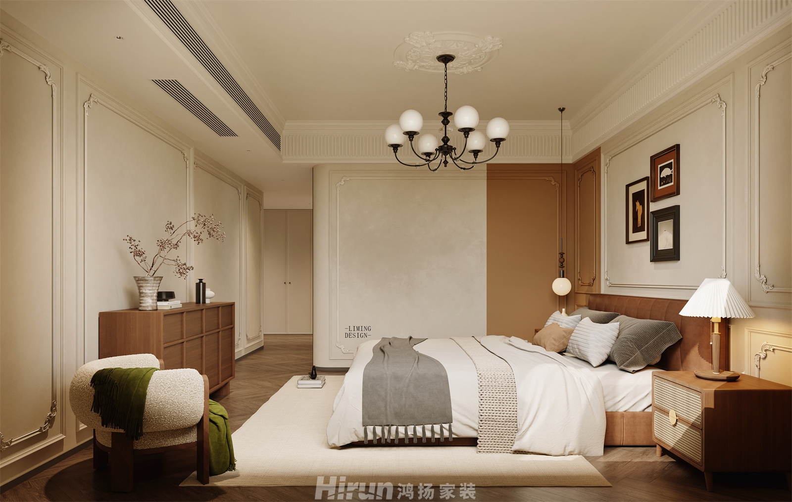 天一康園240㎡復古風潮大平層 裝修案例效果圖-3