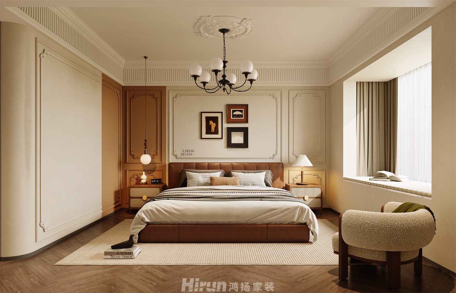 天一康園240㎡復古風潮大平層 裝修案例效果圖-5