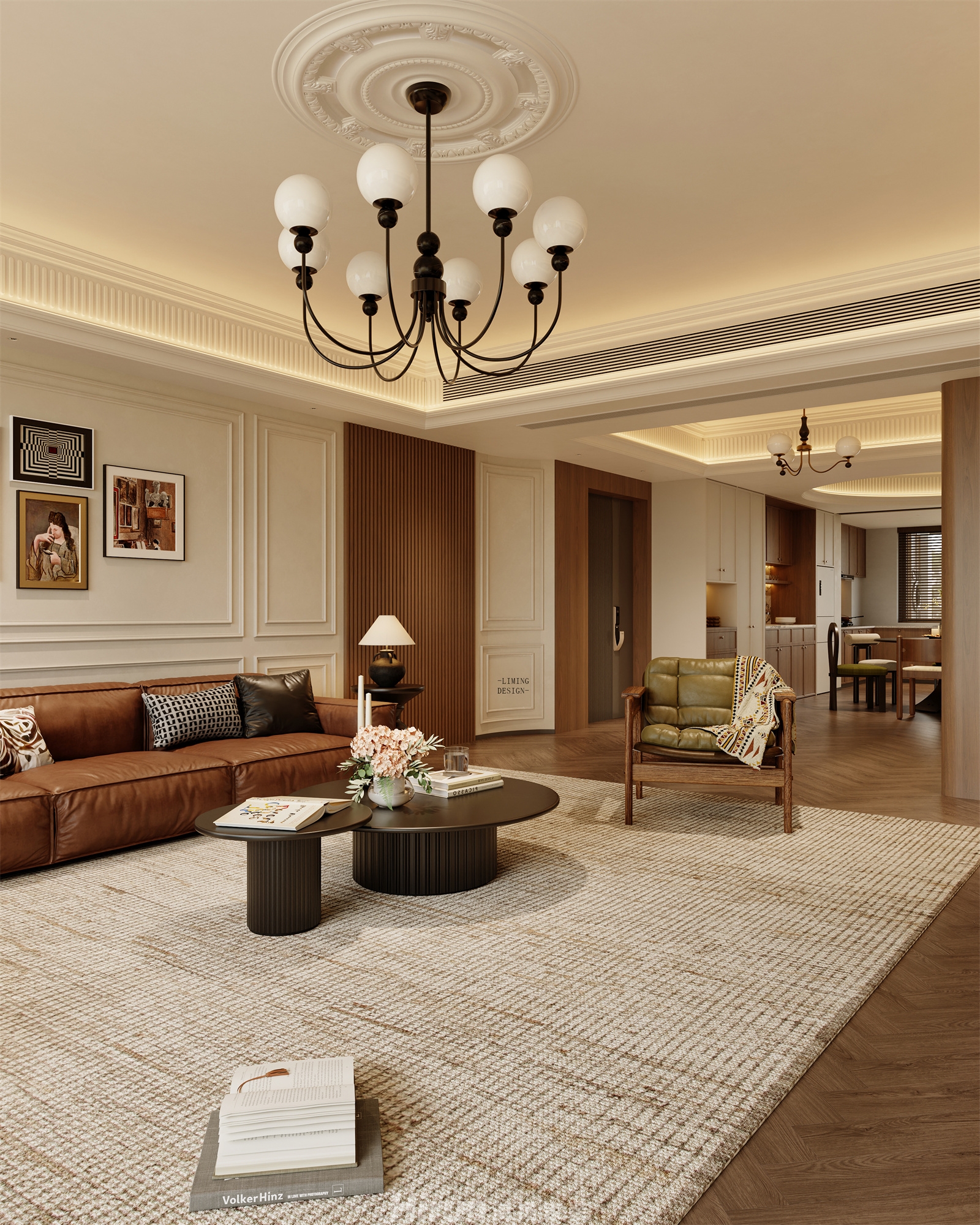 天一康園240㎡復古風潮大平層 裝修案例效果圖-11