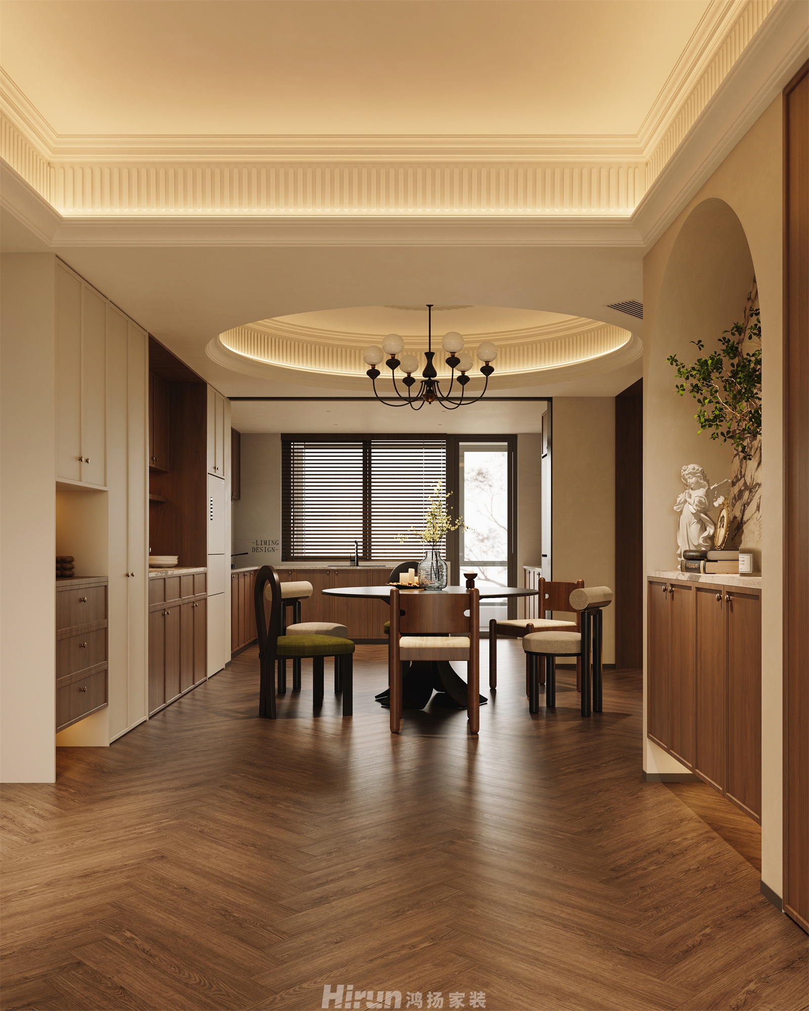 天一康園240㎡復古風潮大平層 裝修案例效果圖-9