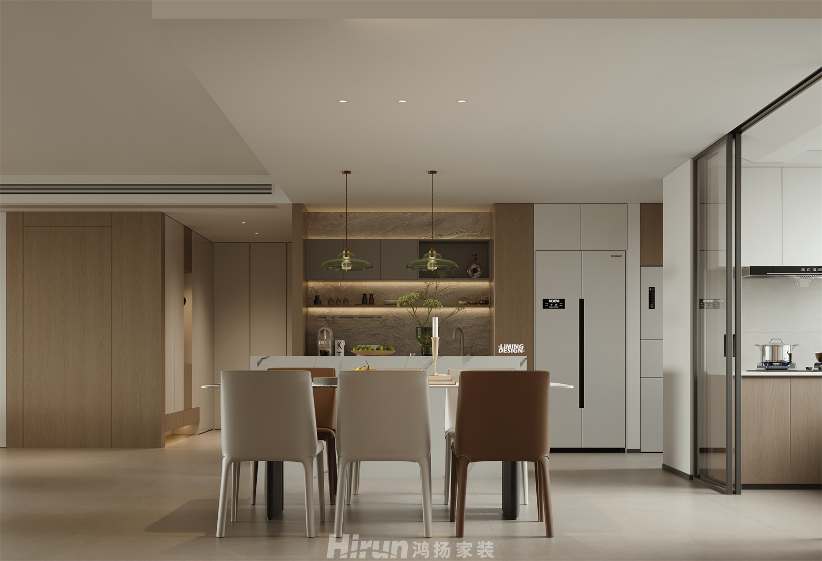 中建鈺和城240㎡雅致現代大平層 裝修案例效果圖-5