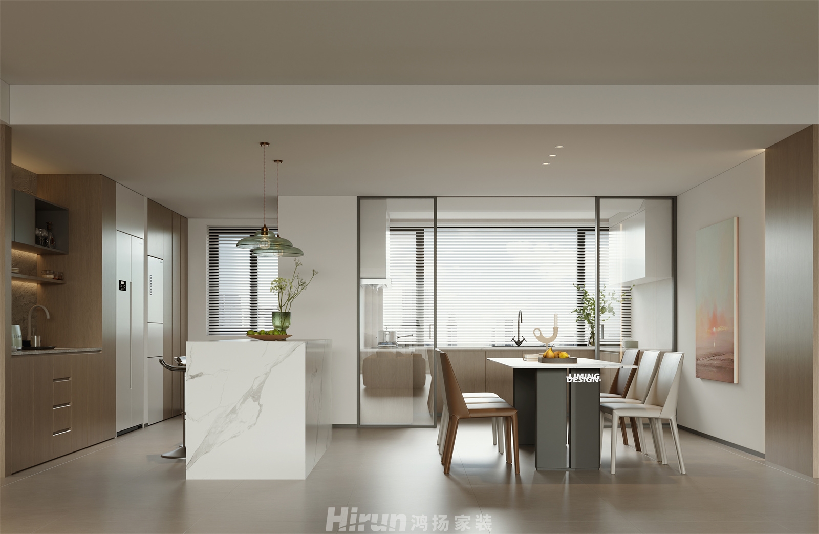 中建鈺和城240㎡雅致現代大平層 裝修案例效果圖-6