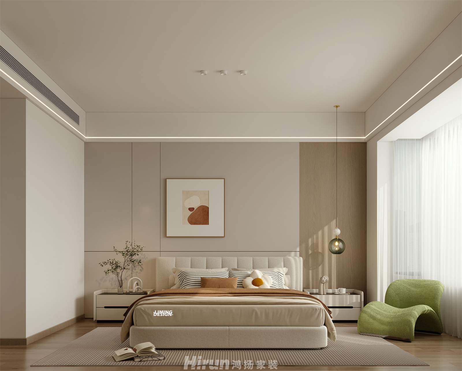 中建鈺和城240㎡雅致現代大平層 裝修案例效果圖-11