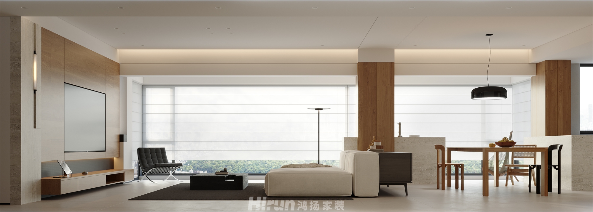 長沙檀府240㎡北歐之光大平層 裝修案例效果圖-3