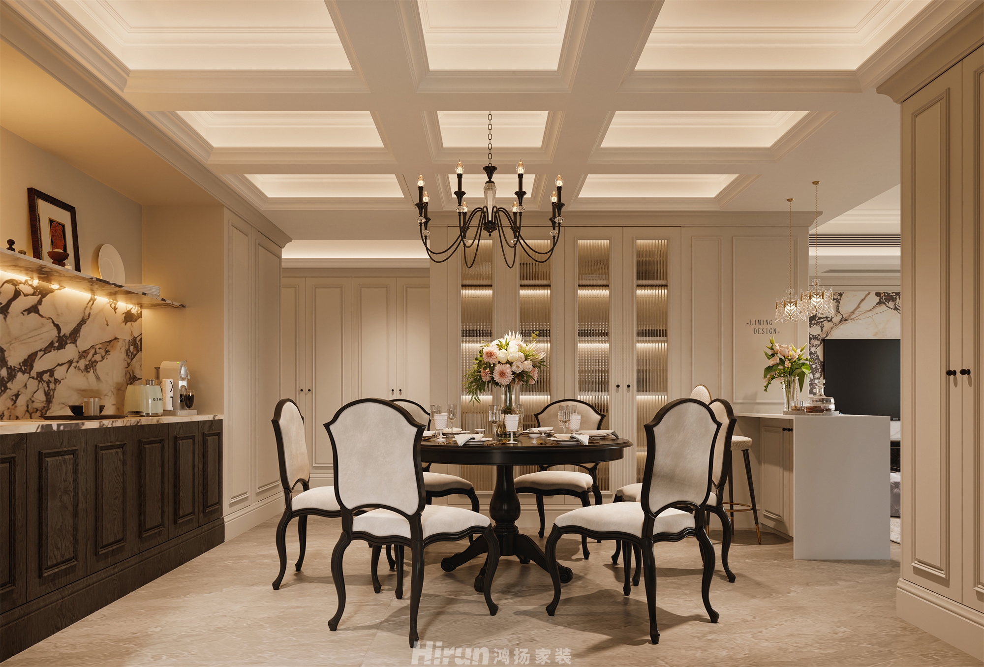 北辰府300㎡輕歐簡美大平層 裝修案例效果圖-5