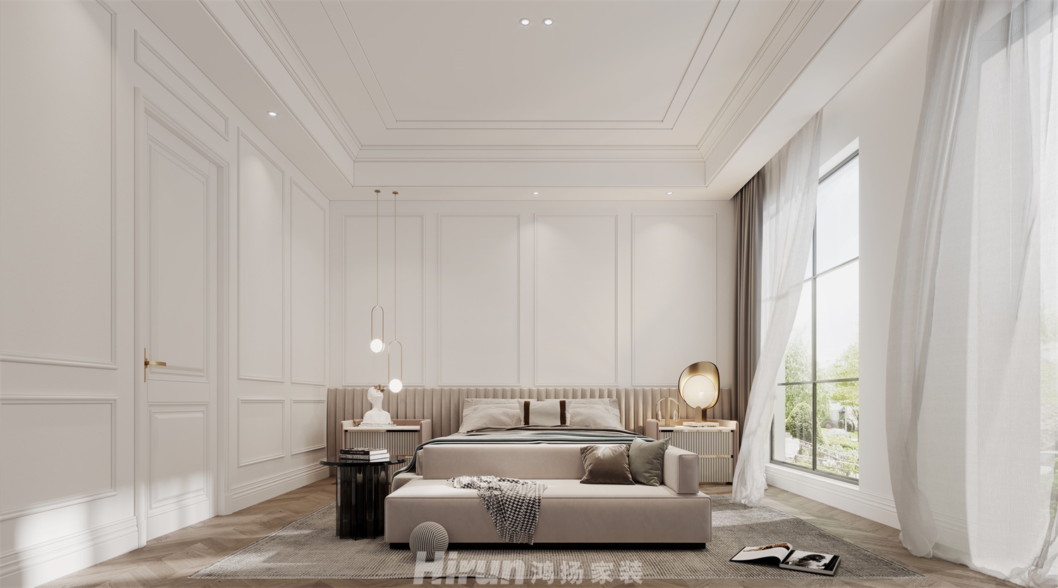 橘郡禮頓山360㎡歐美香頌別墅 裝修案例效果圖-4