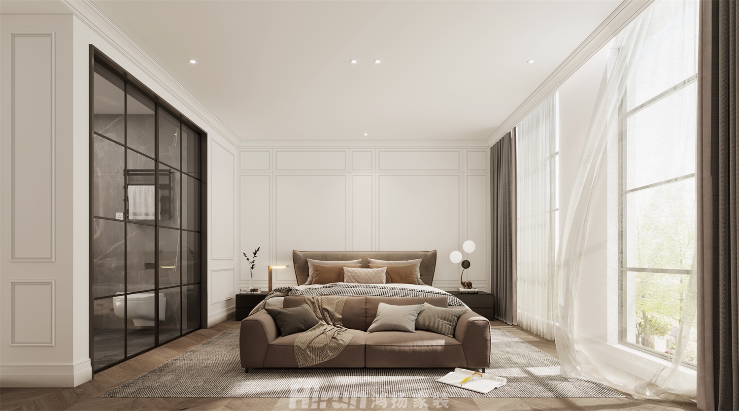 橘郡禮頓山360㎡歐美香頌別墅 裝修案例效果圖-3