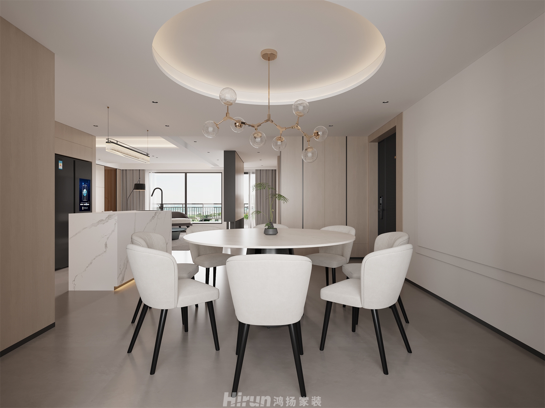 瀧悅長(zhǎng)安300㎡雅致現(xiàn)代復(fù)式 裝修案例效果圖-3