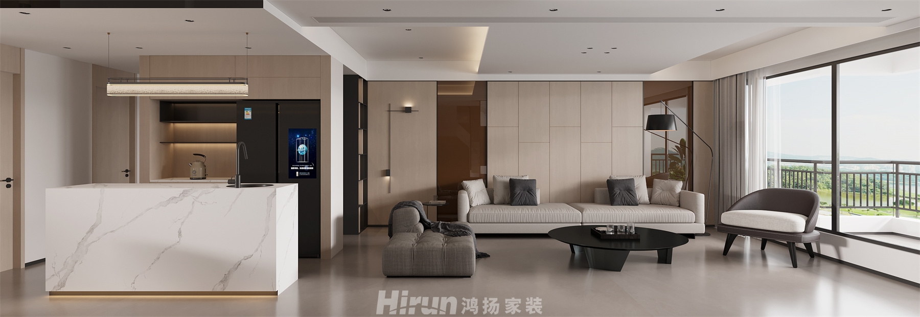 瀧悅長(zhǎng)安300㎡雅致現(xiàn)代復(fù)式 裝修案例效果圖-7