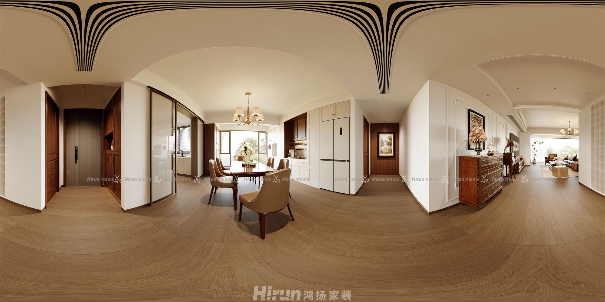 萬境水岸天境200㎡輕歐簡美復式 裝修案例效果圖-2