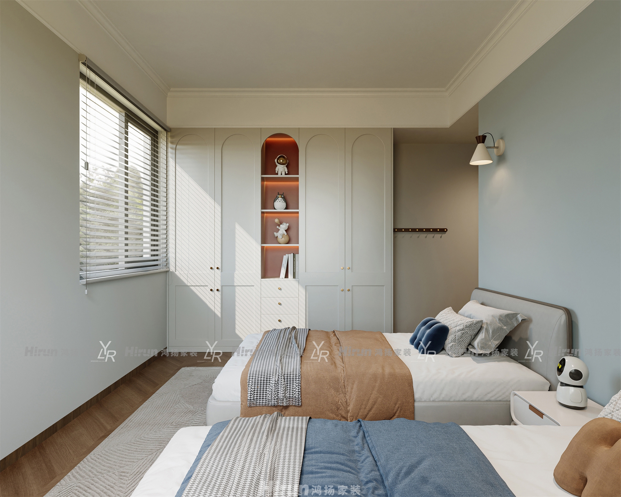 萬境水岸天境200㎡輕歐簡美復式 裝修案例效果圖-12