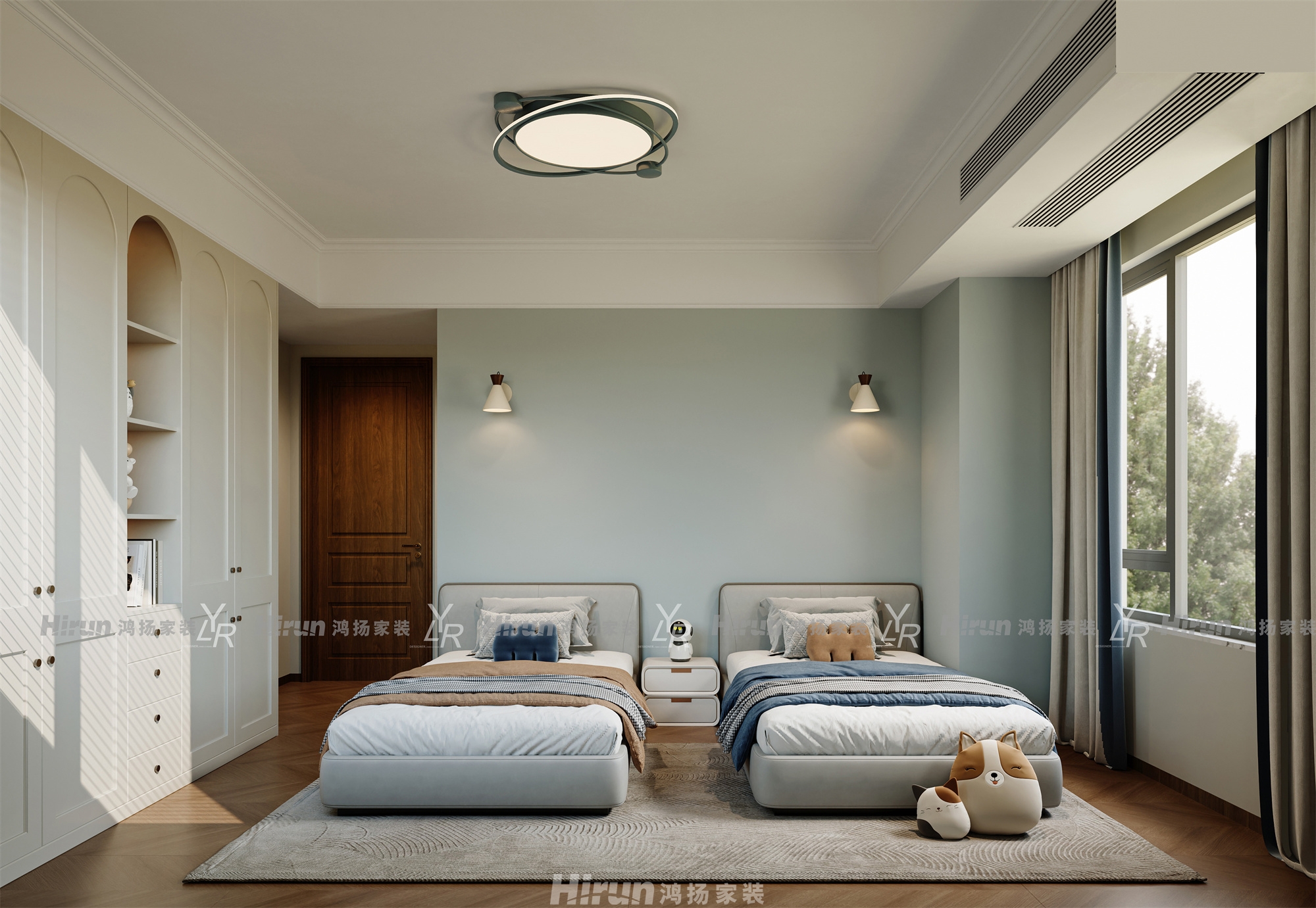 萬境水岸天境200㎡輕歐簡美復式 裝修案例效果圖-14