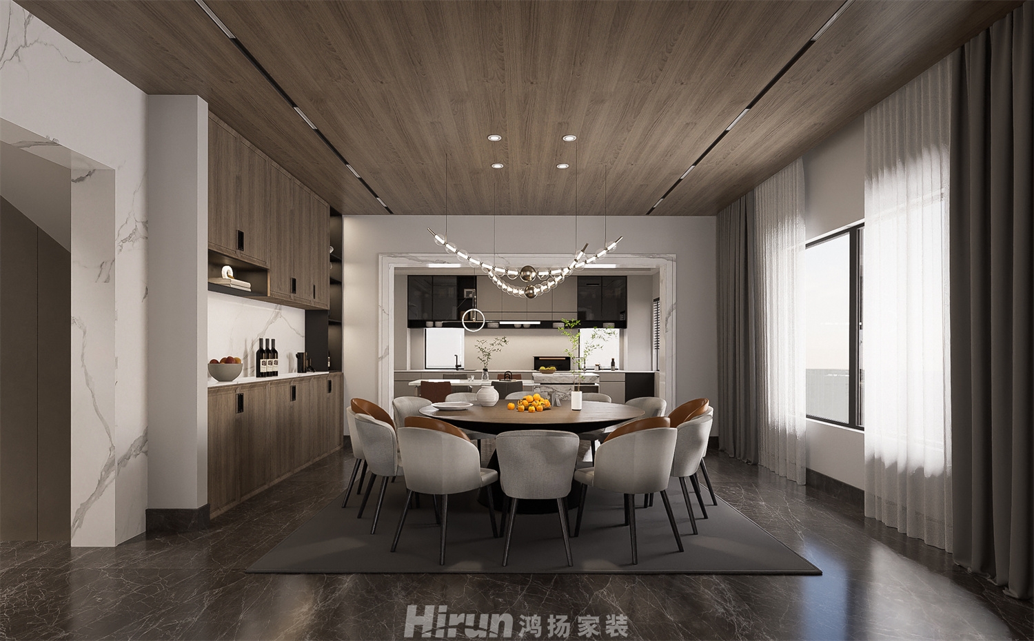 碧桂園水藍天1200㎡新裝飾主義別墅 裝修案例效果圖-27