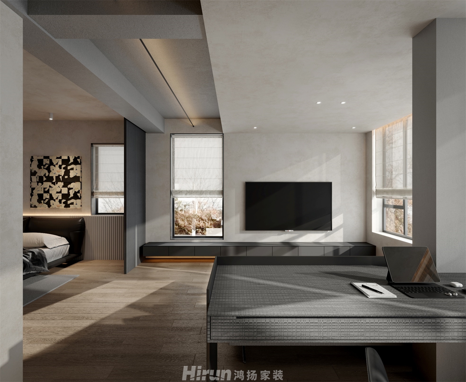 湘龍家園530㎡雅致現代別墅 裝修案例效果圖-3