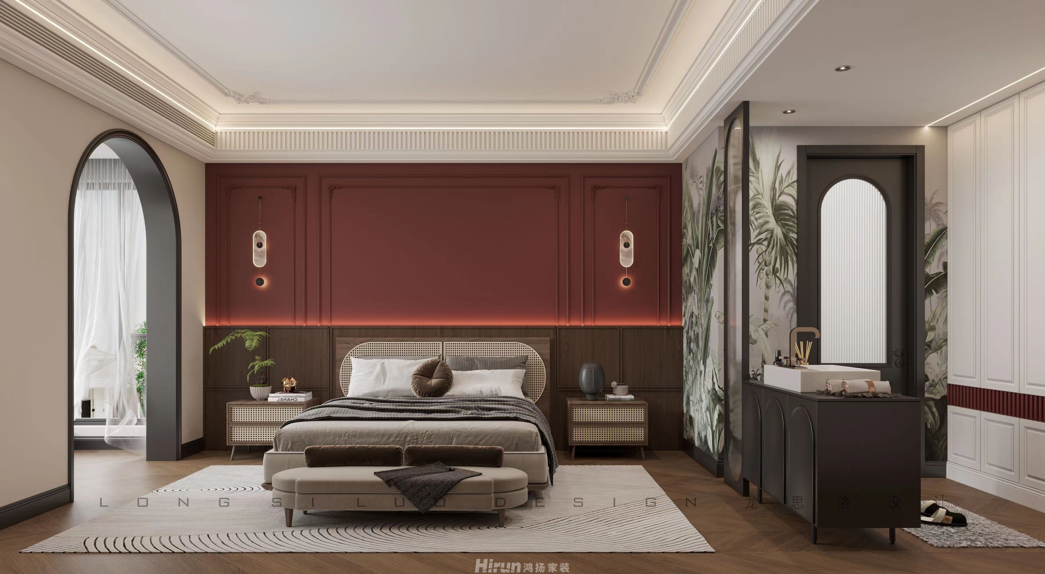 橘郡禮頓山220㎡復古風潮復式 裝修案例效果圖-2