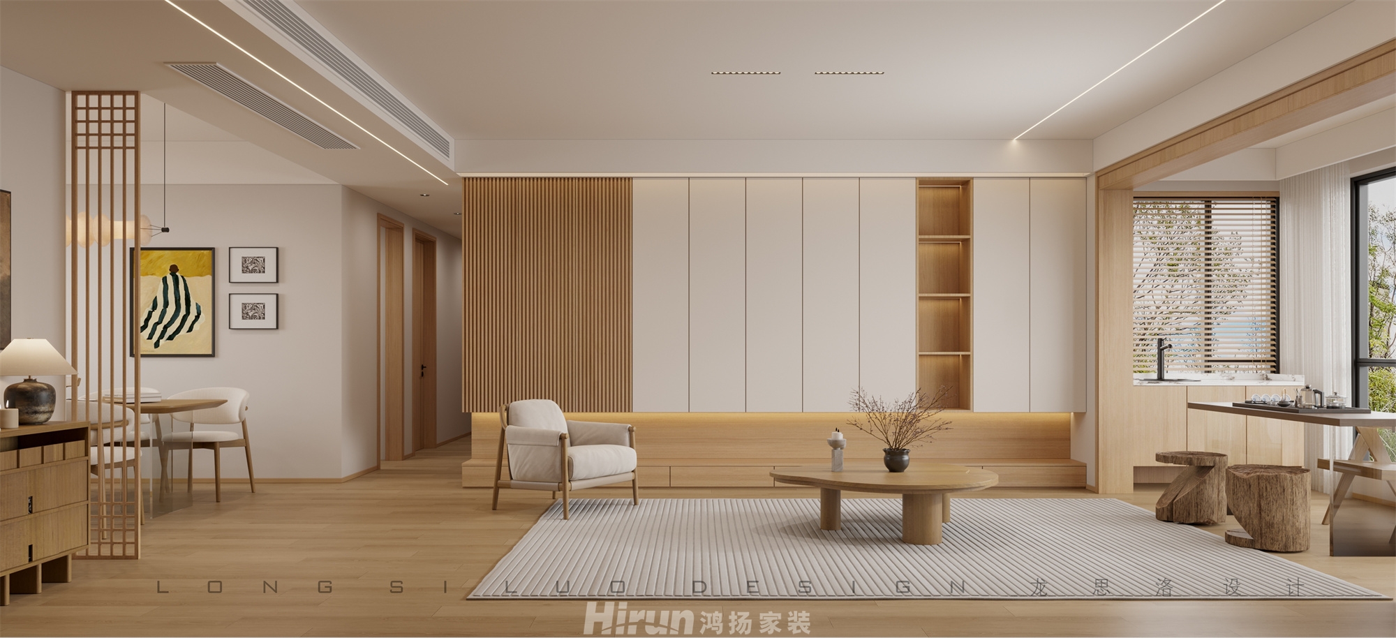 天翼花園180㎡北歐之光四居室 裝修案例效果圖-1