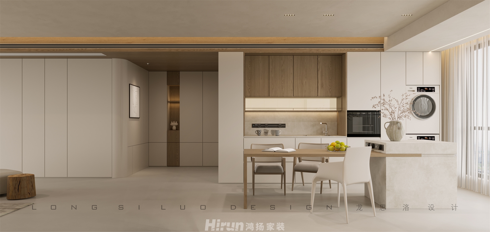 長沙潤府188㎡極簡詫寂四居室 裝修案例效果圖-1