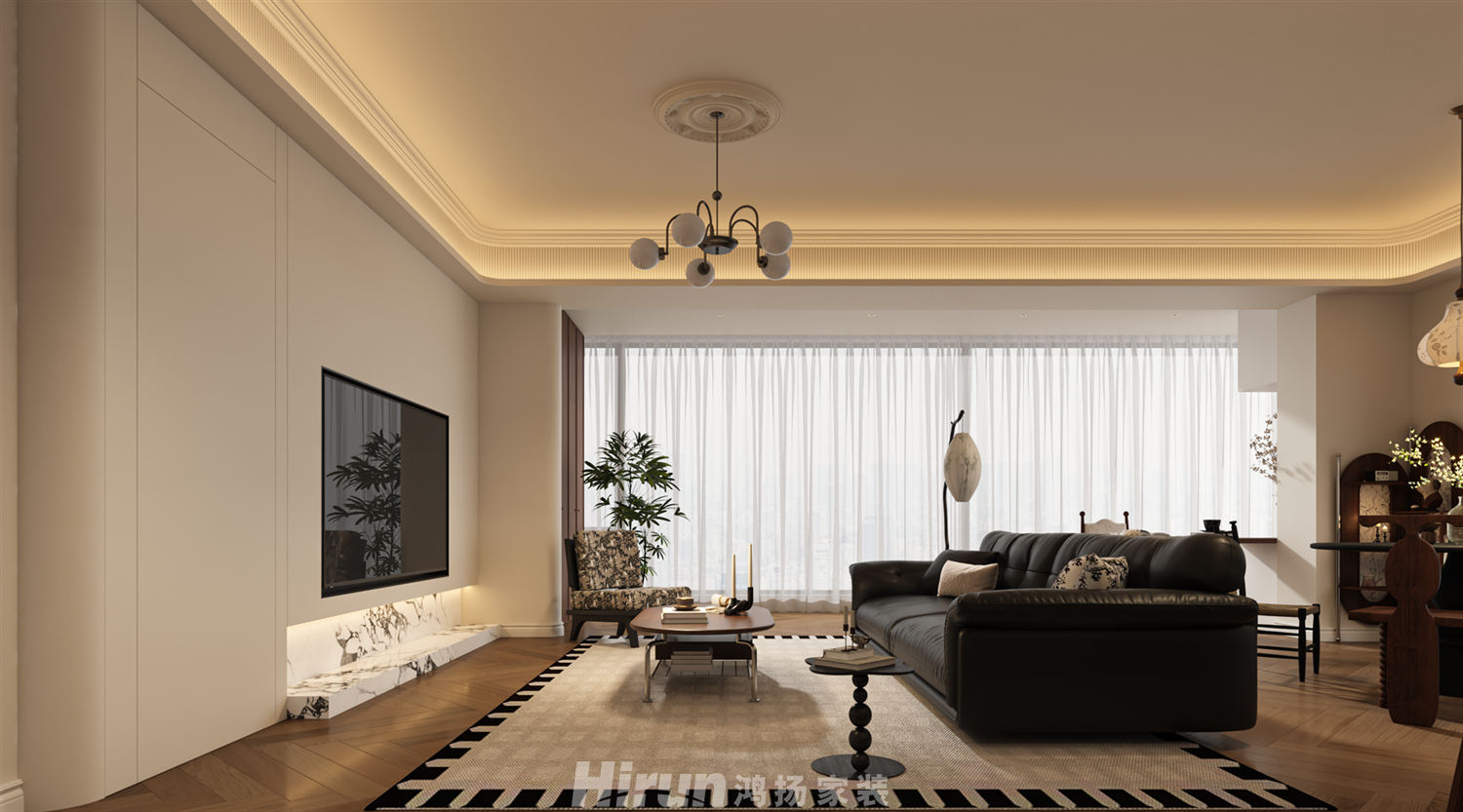 嘉晟康園205㎡復古風潮大平層 裝修案例效果圖-8