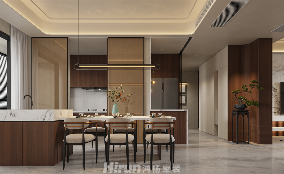 寶能公館200㎡復合寫意大平層 裝修案例效果圖-2