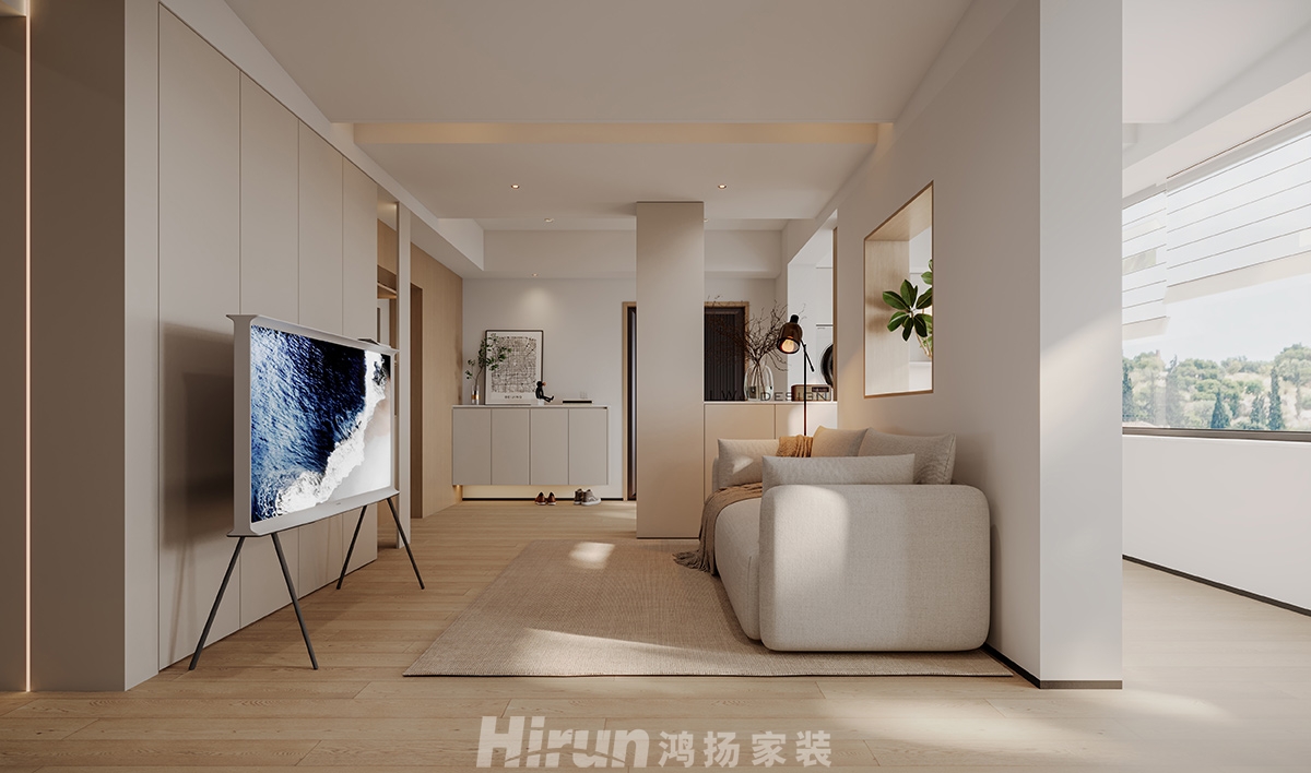 單位宿舍100㎡雅致現代二居室 裝修案例效果圖-3