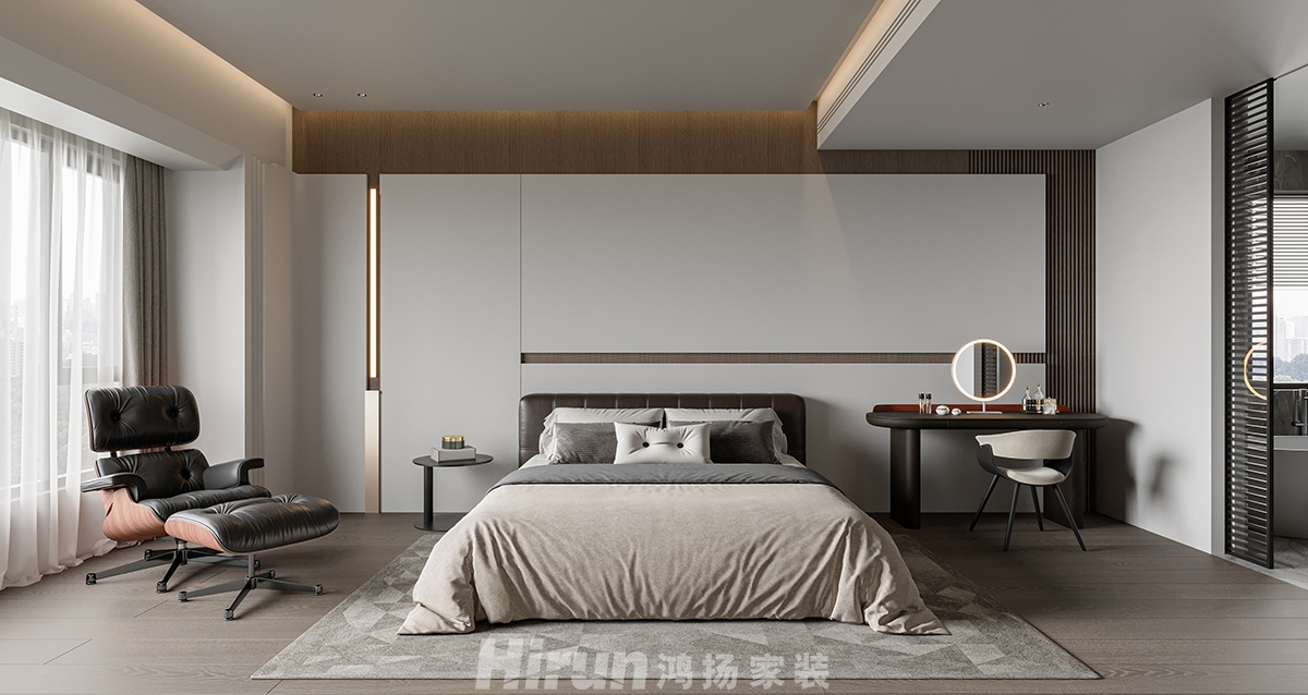 綠地麓云國際500㎡雅致現代復式 裝修案例效果圖-2