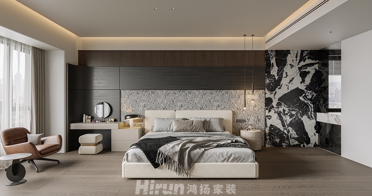 綠地麓云國際500㎡雅致現代復式 裝修案例效果圖-7