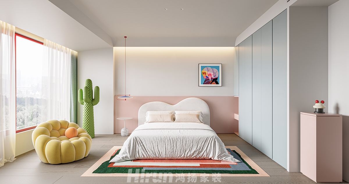 綠地麓云國際500㎡雅致現代復式 裝修案例效果圖-4