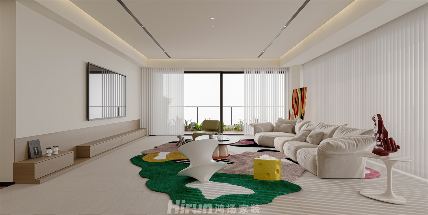 瑧灣匯305㎡優雅繽紛大平層 裝修案例效果圖-1