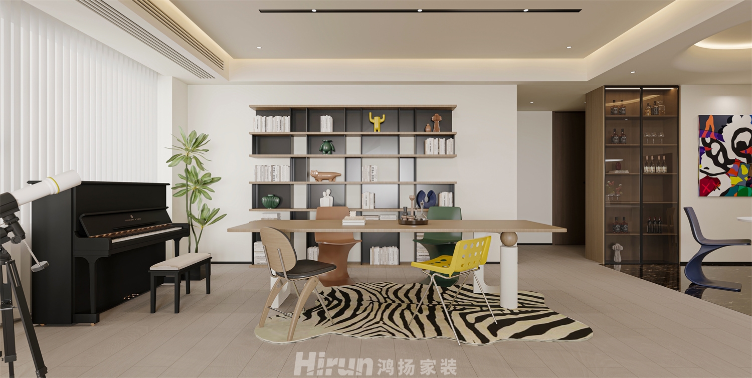 瑧灣匯305㎡優雅繽紛大平層 裝修案例效果圖-3