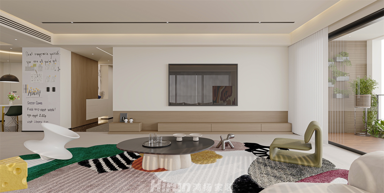 瑧灣匯305㎡優雅繽紛大平層 裝修案例效果圖-4