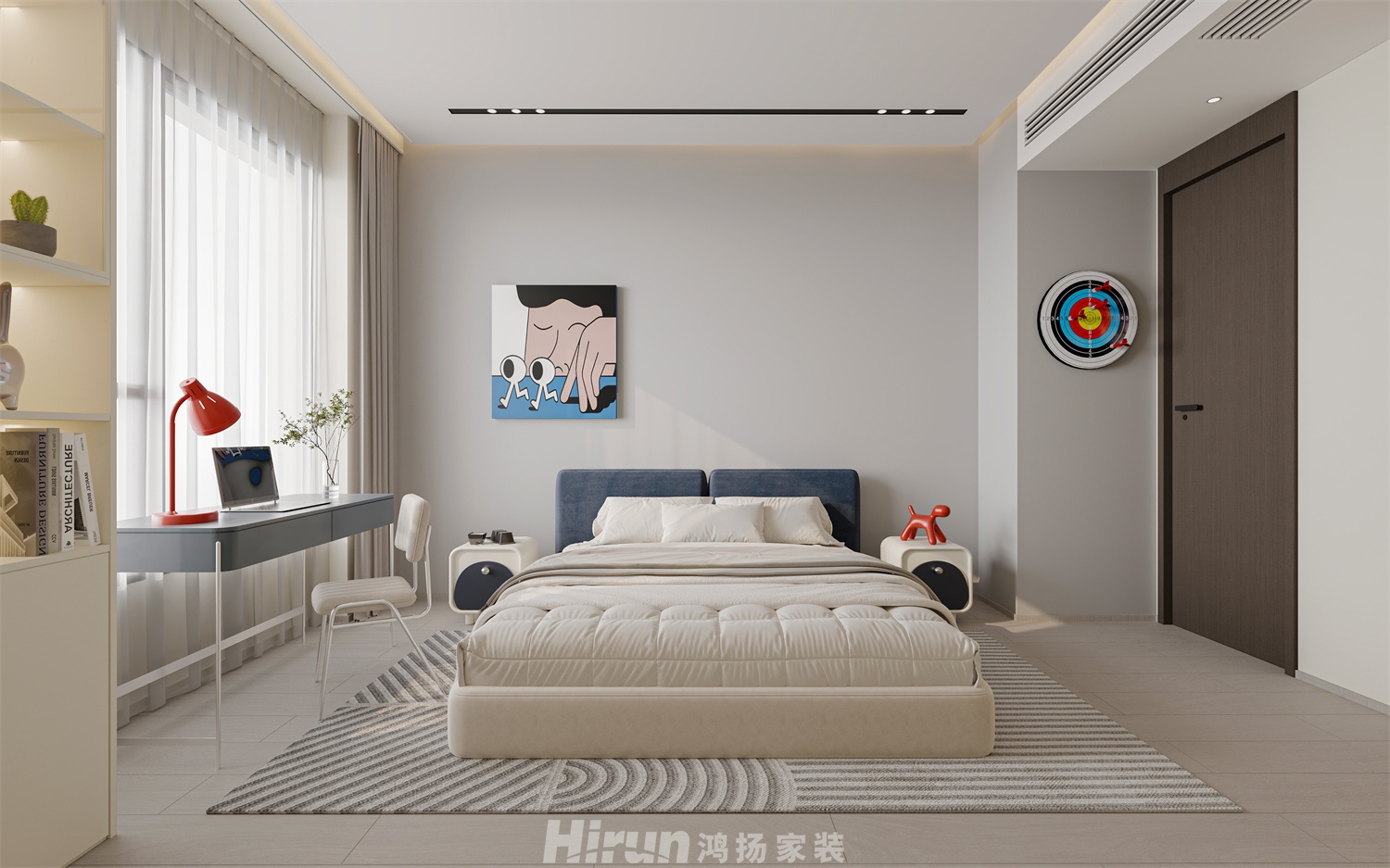 瑧灣匯305㎡優雅繽紛大平層 裝修案例效果圖-13