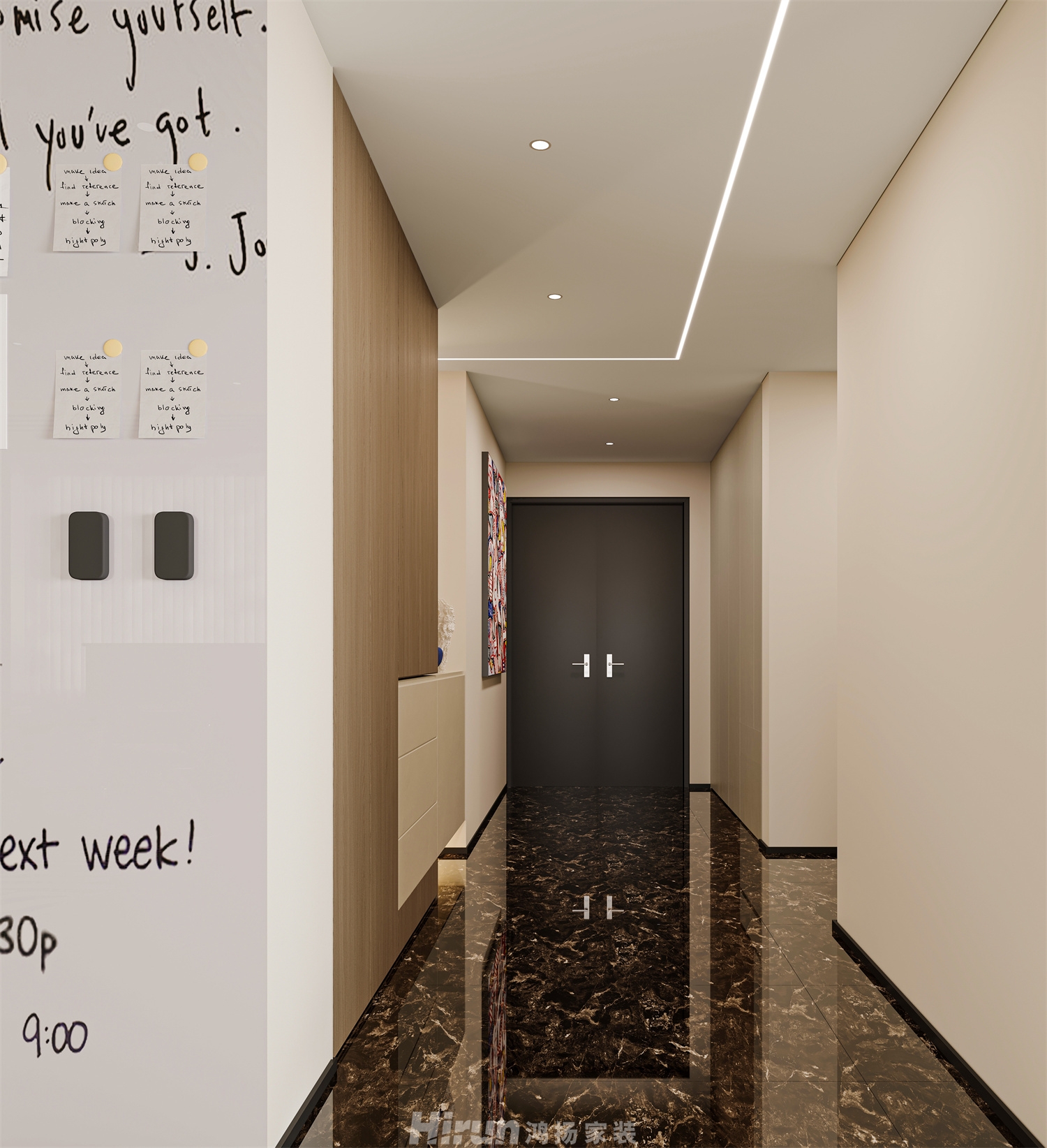 瑧灣匯305㎡優雅繽紛大平層 裝修案例效果圖-12