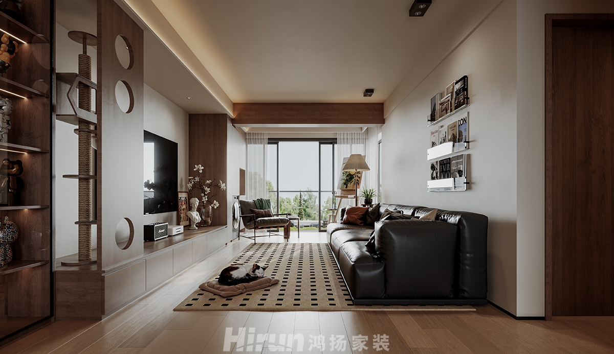 保利和光塵樾115㎡復古風潮四居室 裝修案例效果圖-3