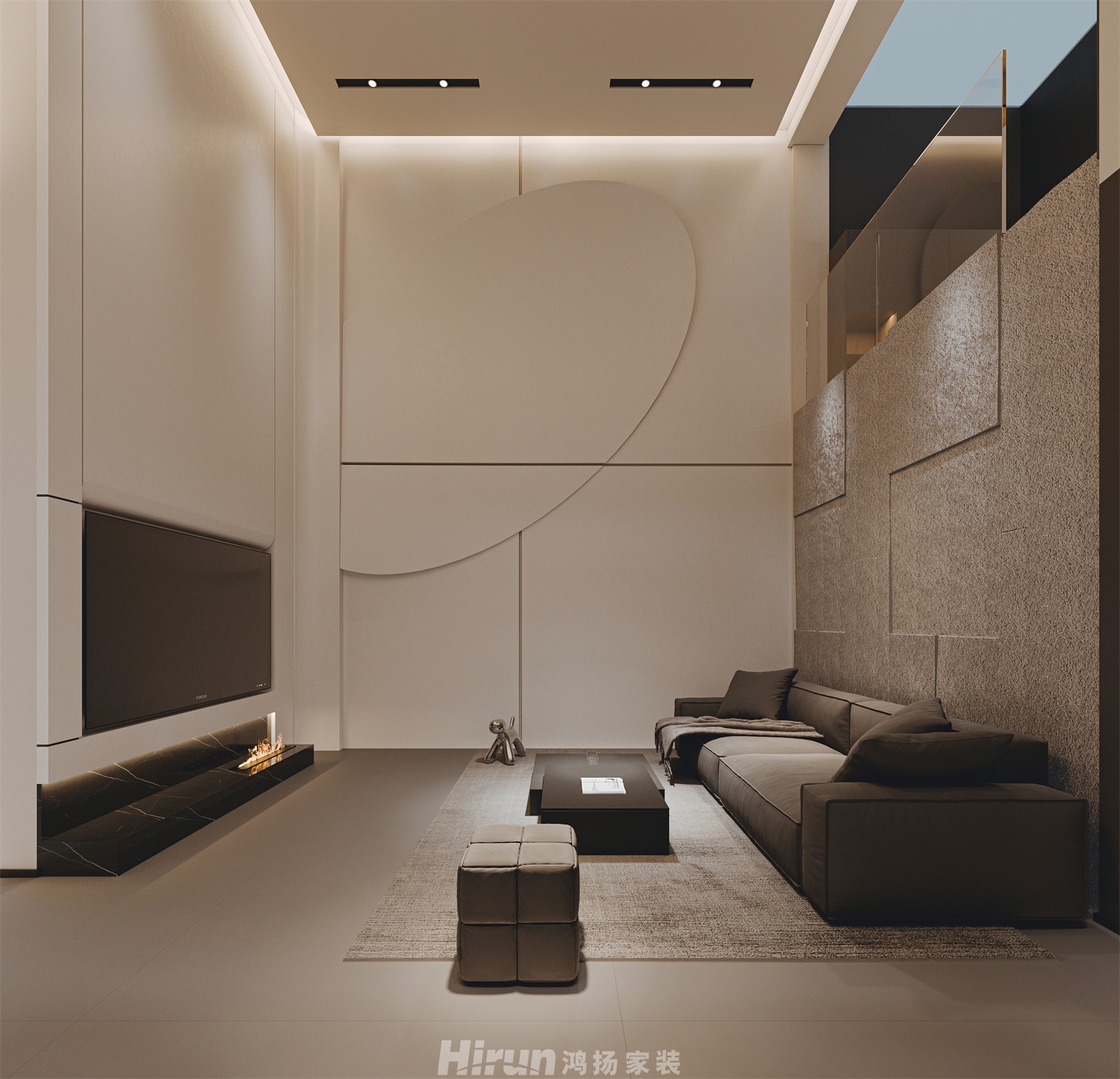 新城明昱東方500㎡新裝飾主義別墅 裝修案例效果圖-7