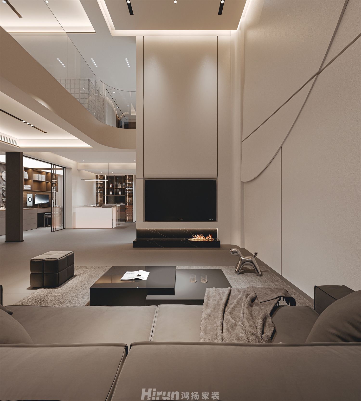 新城明昱東方500㎡新裝飾主義別墅 裝修案例效果圖-8